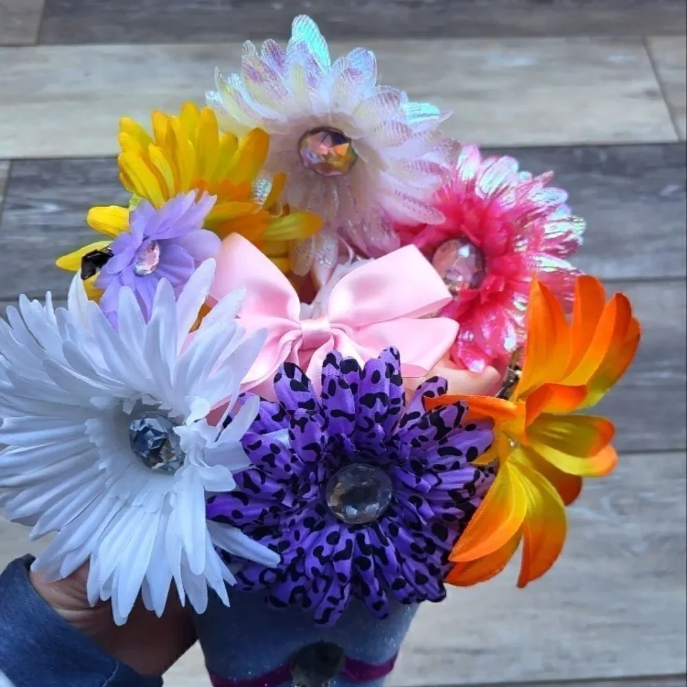 Dance recital gift!!! Gorgeous XL Hair Clip Bouquet hand made home made